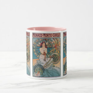 Caneca Mônaco Monte Carlo: Mulher Vintage Art Nouveau