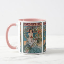 Caneca Mônaco Monte Carlo: Mulher Vintage Art Nouveau