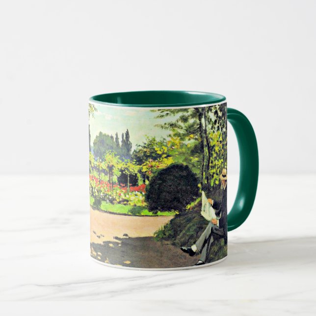 Caneca Monet - Adolphe Monet Lendo no Jardim (Frente Esquerda)
