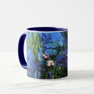 Caneca Monet - Lírios-Água, azul-indigo,