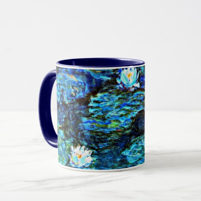 Caneca Monet - Lírios de Água, Azul (Frente Esquerda)