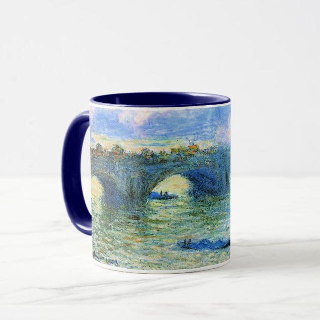 Caneca Monet - Ponte Waterloo, Londres, (Frente Esquerda)