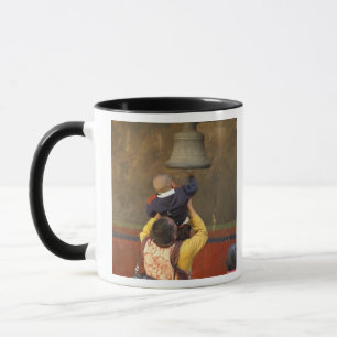 Caneca Monge budista tibetano levantando um garoto para t