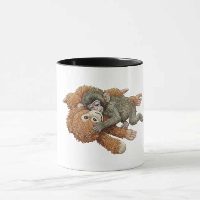 Caneca Monkey Punch Graphic, Baby Monkey Orangutan Hug  (Centro)