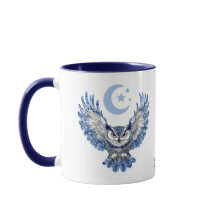 Monogram Blue Night Owl and Moon