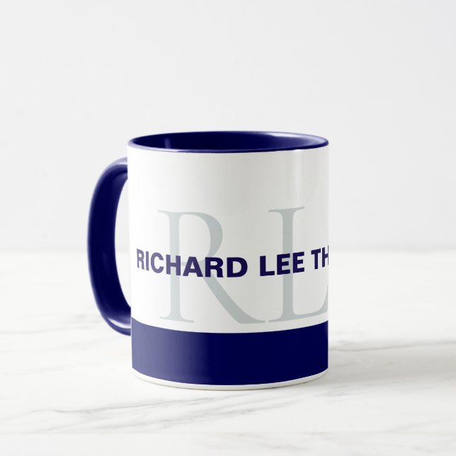 Caneca monograma azul (Frente Esquerda)