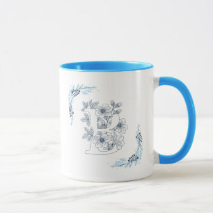 Caneca Monograma Azul, Calmo Café Floral