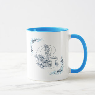 Caneca Monograma Azul, Calmo Café Floral