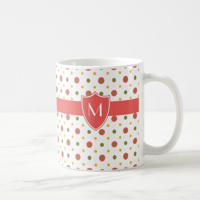Caneca Monograma Bolinhas brancas rugas (Direita)