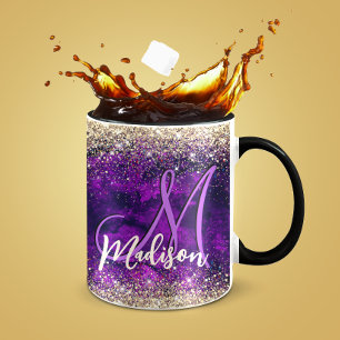 Caneca Monograma branco escura e escura de ouro escura