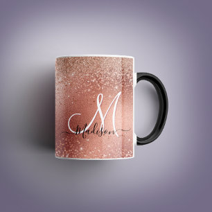 Caneca Monograma cinzento rosa dourado