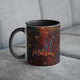 Caneca Monograma claro, iridescente e colorido,