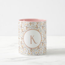 Monograma Colorido de Padrão de Flor de Primavera