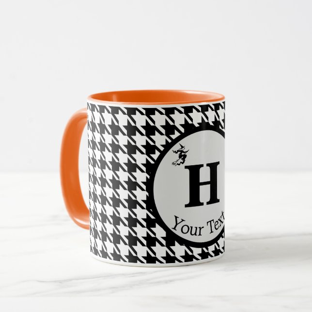 Caneca Monograma Combo Cute Halloween Houndstooth (Frente Esquerda)