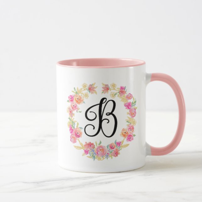 Caneca Monograma Cor-De-Rosa (B) (Direita)