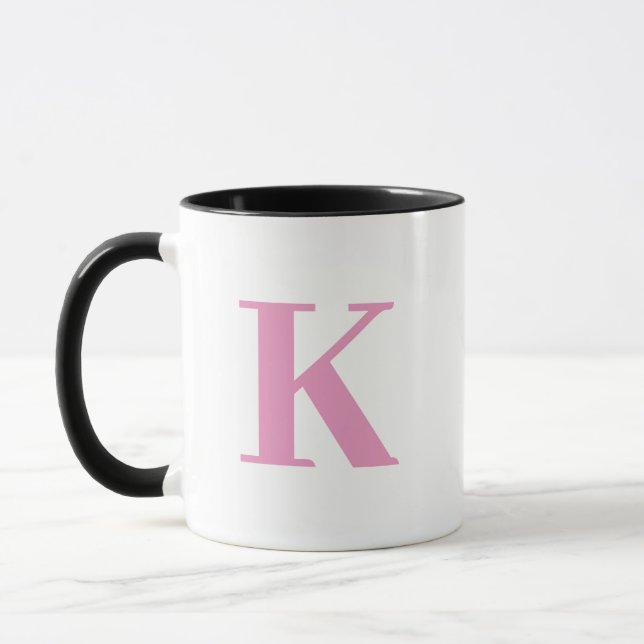 Caneca Monograma, cor-de-rosa e branco (Esquerda)