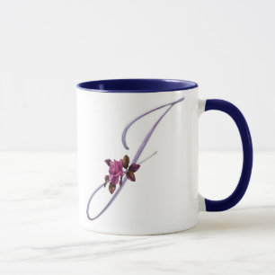 Caneca Monograma cor-de-rosa J dos rosas