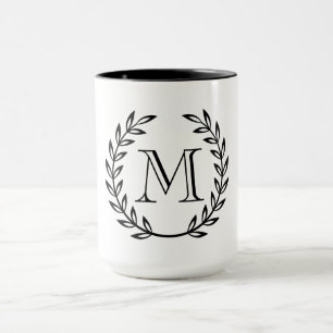 Caneca Monograma da grinalda do louro