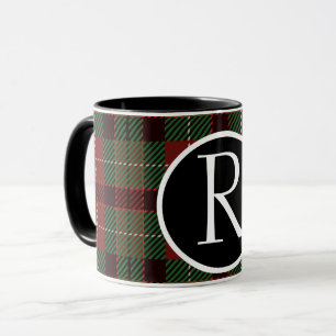 Caneca Monograma da xadrez de búfalos em SImple