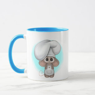 Caneca monograma de adição de rato de chef