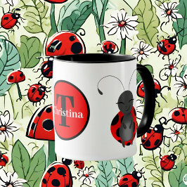 Caneca Monograma de amante de ladybug
