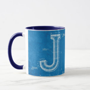 Caneca Monograma de Blueprint Letra J