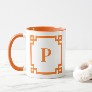 Caneca Monograma de Borda Chave Grega de Abóbora