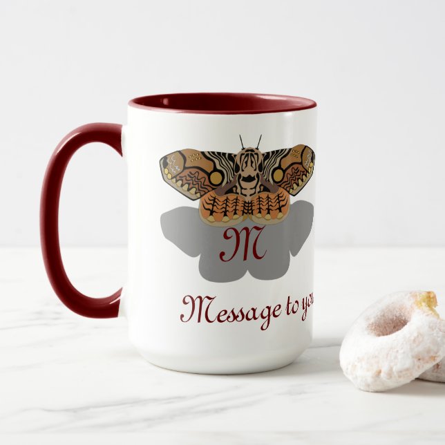 Caneca Monograma de Brahmin Moth (Com Donut)