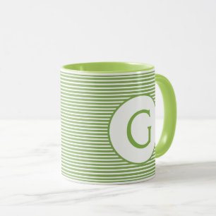 Caneca Monograma de faixa de verde limão