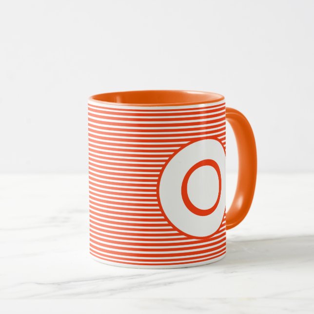 Caneca Monograma de faixa laranja (Frente Esquerda)