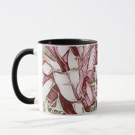 Caneca Monograma De Flores Vermelhas E Brancas