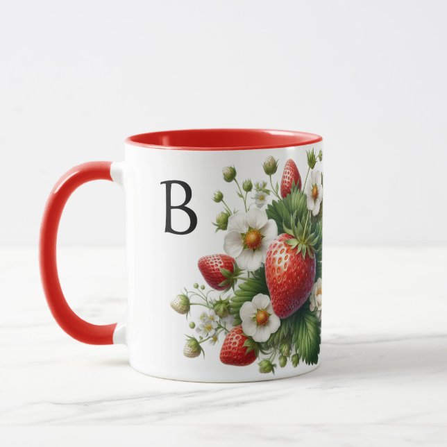 Caneca Monograma de Fruta de Morango Combo Mug (Esquerda)
