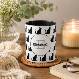 Caneca Monograma de Gatos, Gatos e Mais Gatos