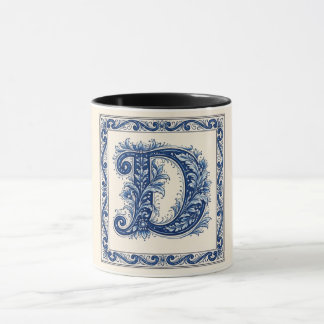 Caneca Monograma de Herança Norueguesa-Azul