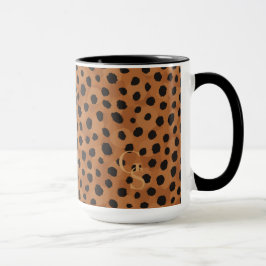 Caneca Monograma de impressão de chita castanha