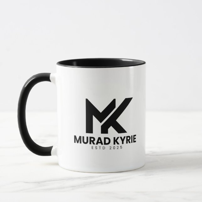 Caneca Monograma de Mug do logotipo MK moderno combinado  (Esquerda)