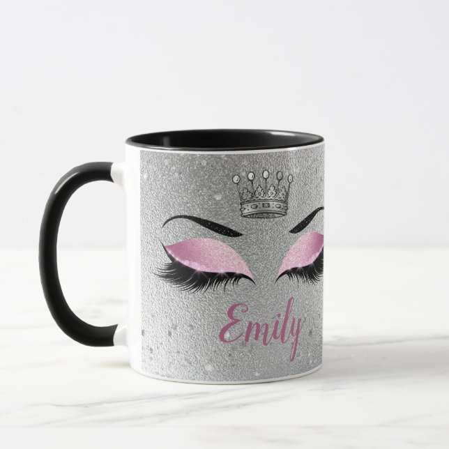 Caneca Monograma de olhos brilhantes cor-de-rosa (Esquerda)
