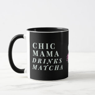 Caneca Monograma divertido da mamãe chá de Matcha dizer m