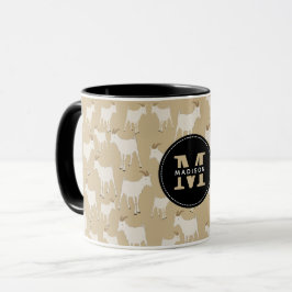 Caneca Monograma do padrão animal da Fazenda de caprinos