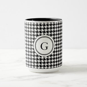 Caneca Monograma do padrão branco preto clássico de som