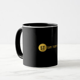 Caneca Monograma Dourado e negro elegante