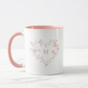 Caneca Monograma Floral Personalizado Floral Toile de Jou