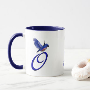 Caneca Monograma Inicial O Bluebird Elegante Personalizad