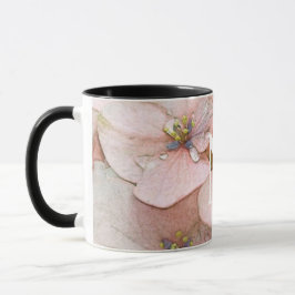 Caneca Monograma Linda Peach Watercolor Flower Mug