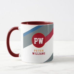 Caneca monograma listrado moderno