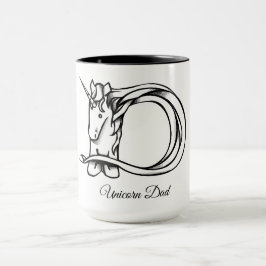 Caneca Monograma Magnético D Pai Unicórn ou seu texto