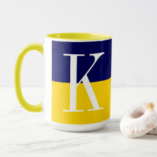 Caneca Monograma moderno de duas cores fixe