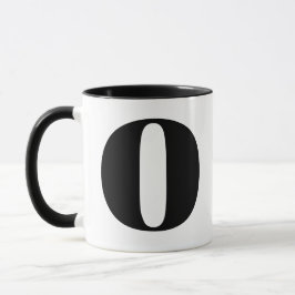 Caneca Monograma Moderno - Letra Inicial O Preto e Branco