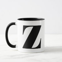 Monograma Moderno - Letra Inicial Z Preto e Branco