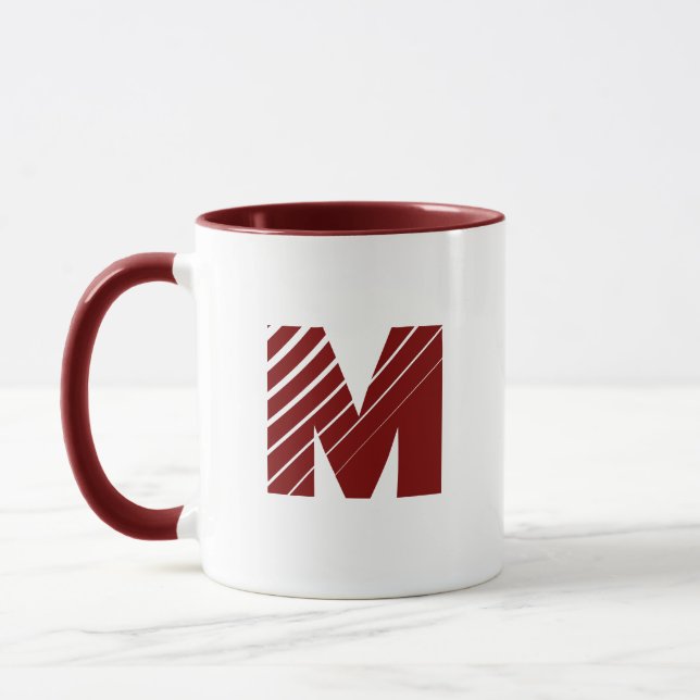 Caneca Monograma Negrito Moderno Marrom Branco (Esquerda)
